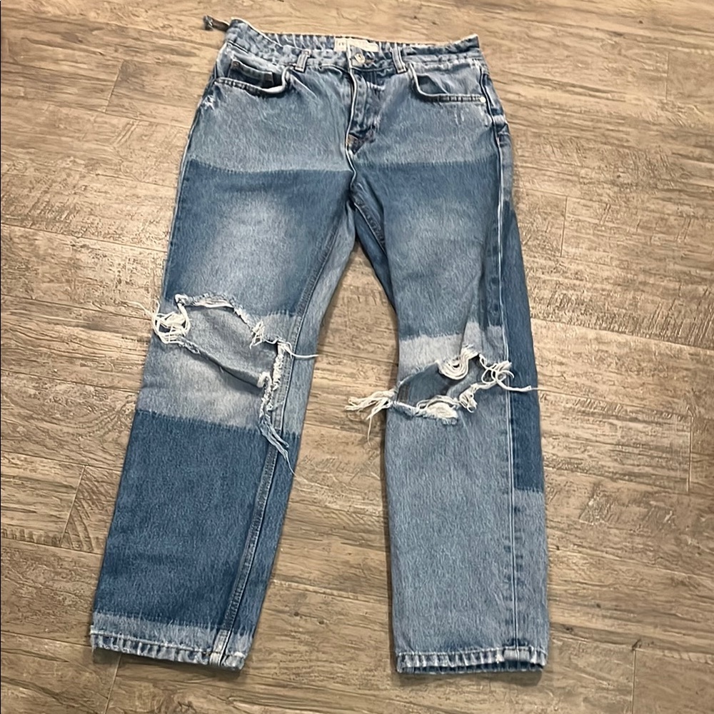 Free People Distressed Blue Jeans